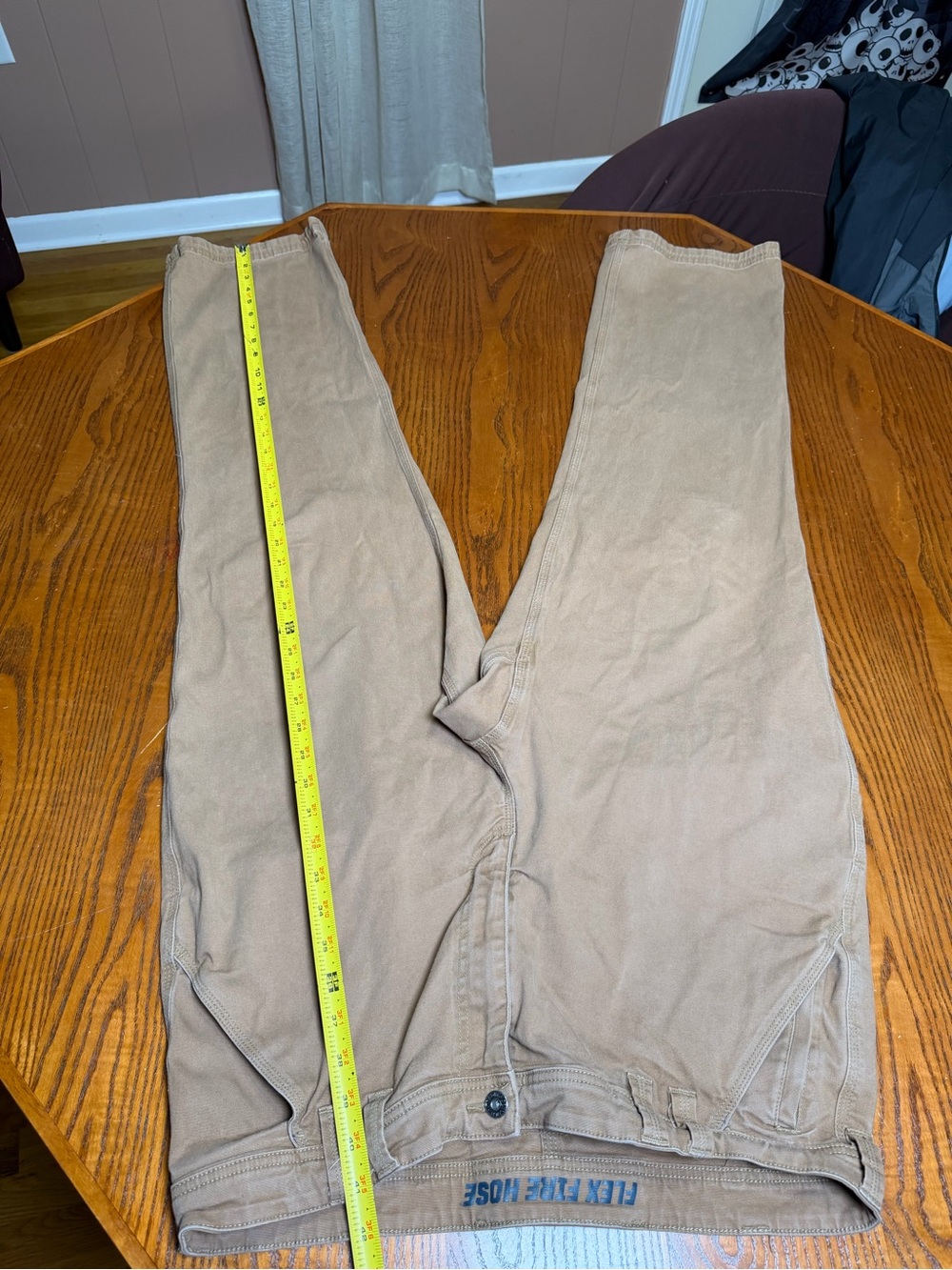 Duluth Trading Flex Fire Hose Men’s Pants 40x32 Tan Brown Work Utility Carpenter
